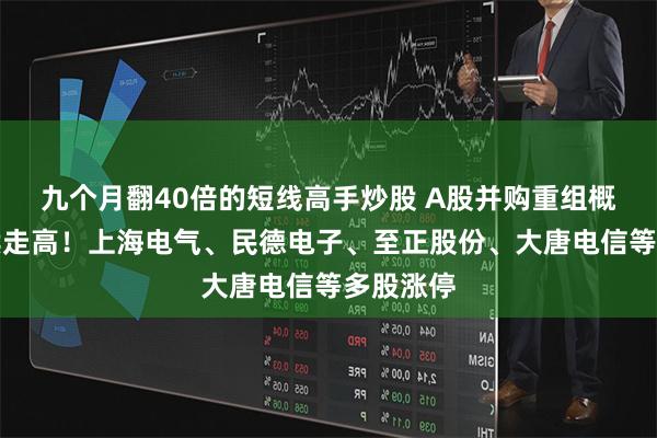 九个月翻40倍的短线高手炒股 A股并购重组概念股持续走高
