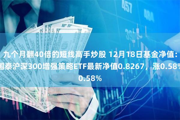 九个月翻40倍的短线高手炒股 12月18日基金净值：国泰沪深